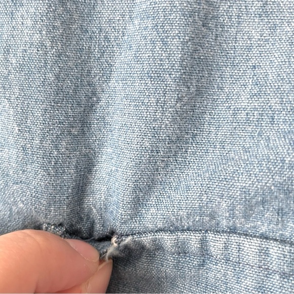 Vintage Sperry Chambray Denim Blue Button Down Shirt Medium - Picture 5 of 6